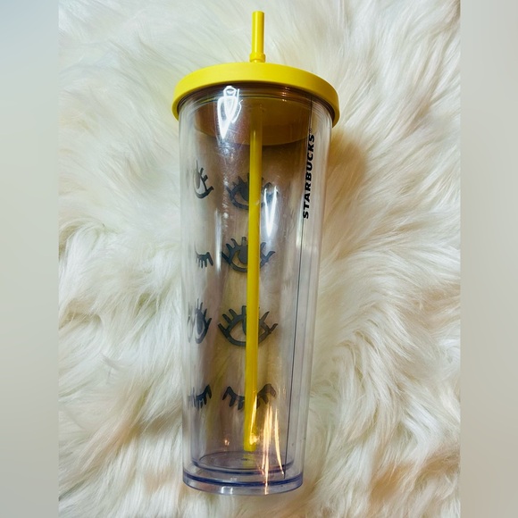 Starbucks Clear Winking Eye Cold Cup Tumbler 24oz Limited Edition NWT 2017 Rare - Picture 8 of 14